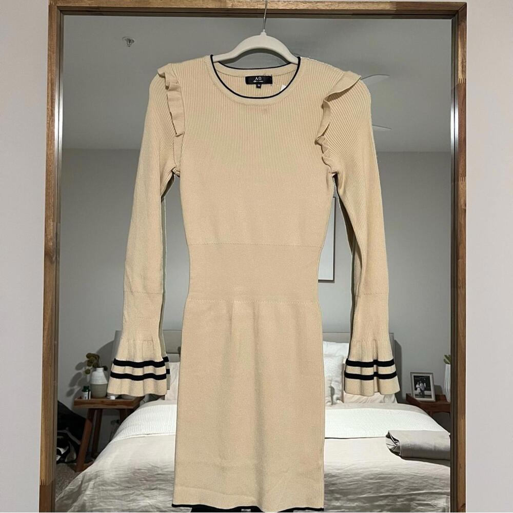 Cream & Black Knit Dress
